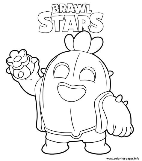 Spike Coloring Pages. Print Character Brawl Stars